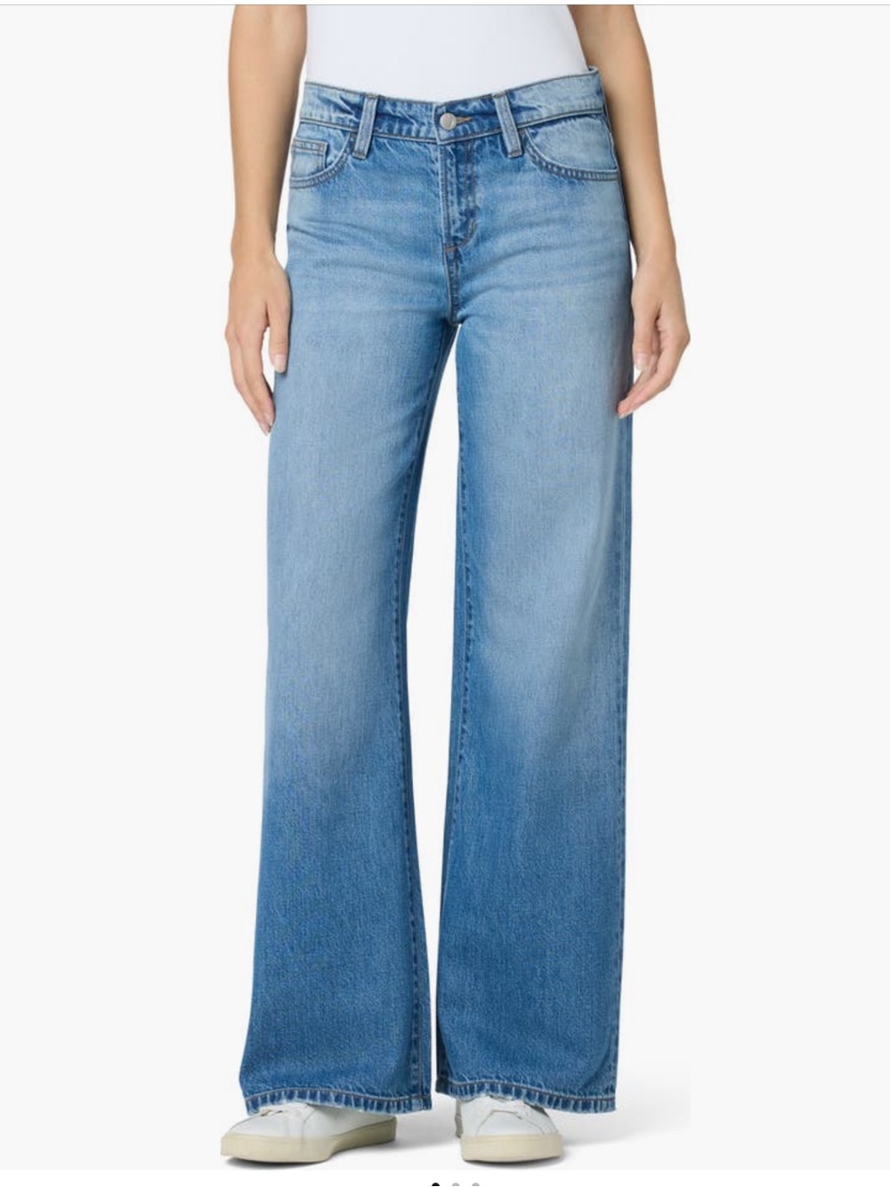 Joe's Jeans Low Rise Wide Leg Jeans Light Wash Denim Size 32 NWT